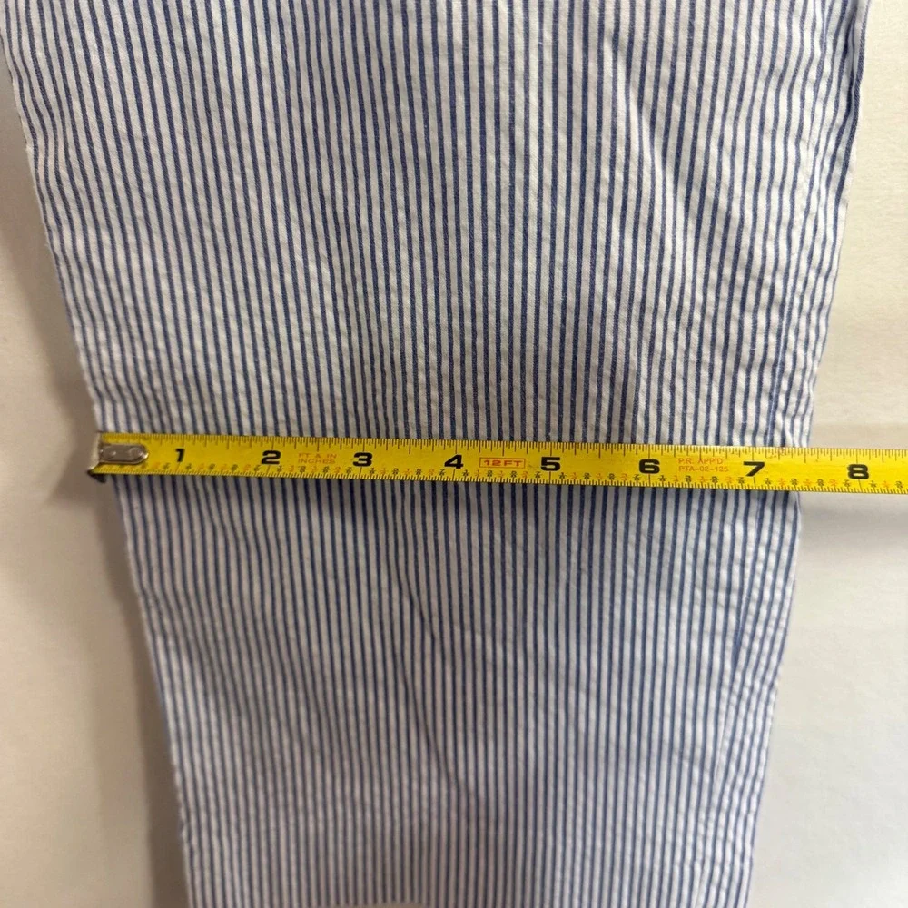 Britches by Samtex Mens Blue White Seersucker Striped Pants 34x30 Cotton Blend - Picture 4 of 8